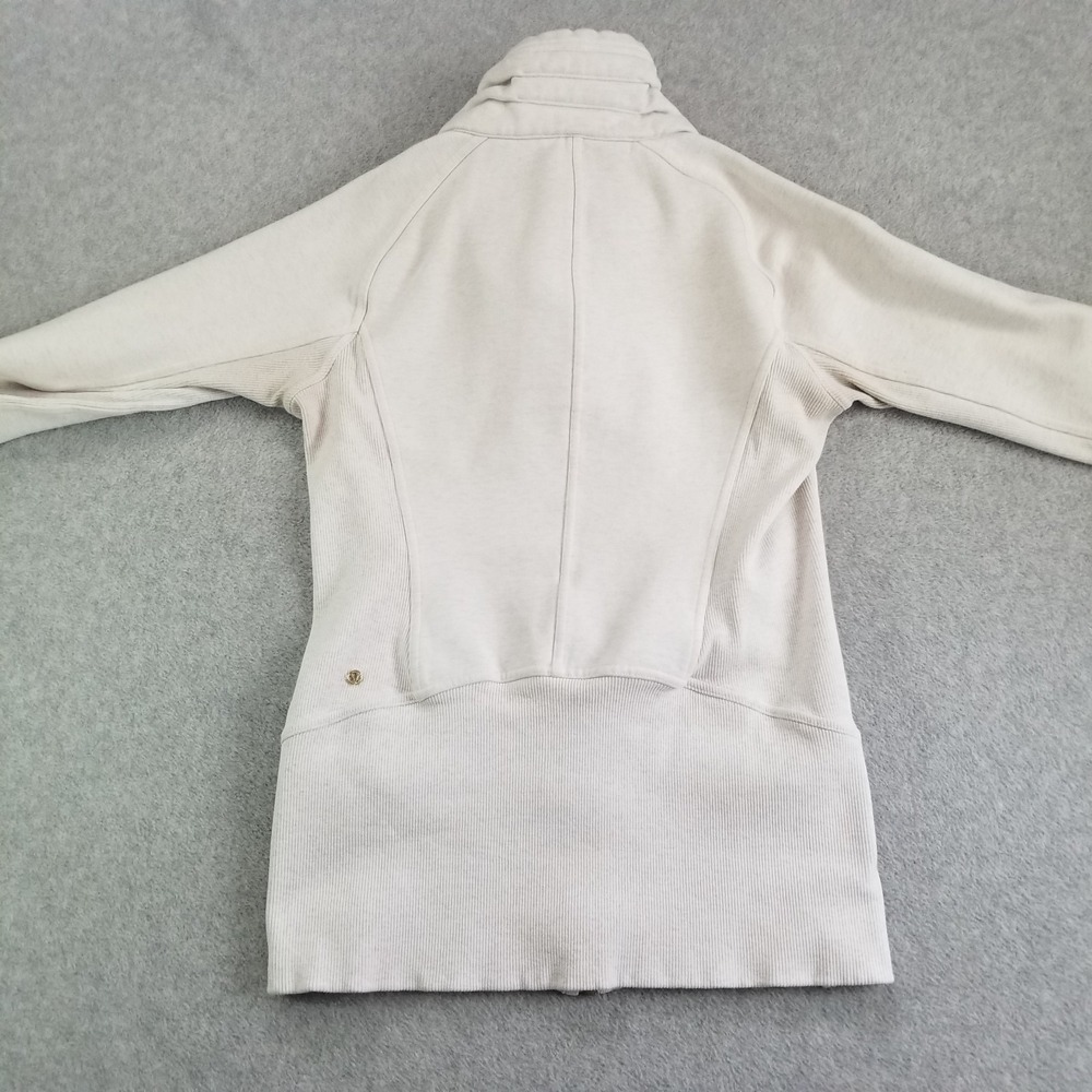 Lululemon Jacket Womens Size 6 Cream Radiant Full Zip Funnel Neck Fleece Gold - Picture 2 of 9